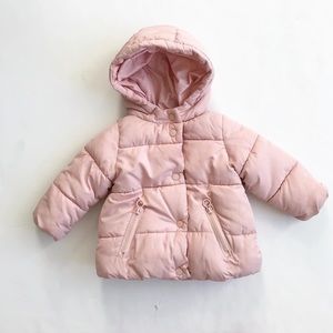 Zara pink hooded puffer jacket Clearance